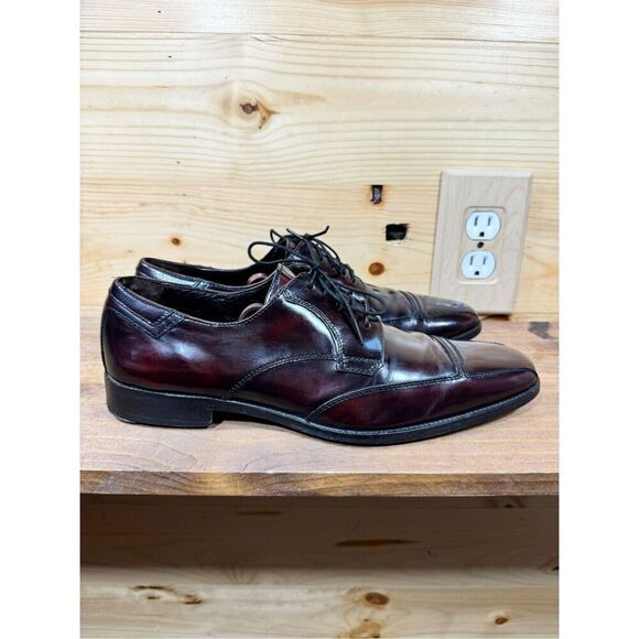 Johnston & Murphy Men's Burgundy Cap Toe Oxford Derby Dress Shoes Size 8M 15-238 - Picture 4 of 11